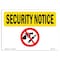 Signmission Safety Sign, OSHA SECURITY NOTICE, 5" Height, 7" Width, No Weapons, Landscape OS-SN-D-57-L-11647 - alternate 1